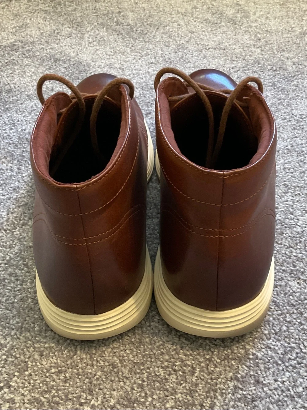 COLE HAAN Men's Chestnut Brown Leather Chukka Boots, 11.5